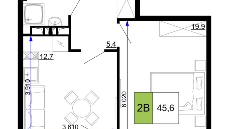 Продаю 2-комнатные апартаменты от застройщика, 45.6 м², Анапа, проезд Сосновый, Литер                                                     2